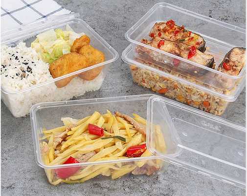Kapaklı İstiflenebilir BPA İçermeyen Gıda Kabı Tek Kullanımlık Plastik Mikrodalgada