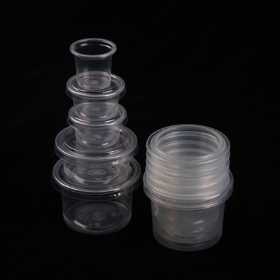 Kapaklar Plastik Porsiyon Bardakları Jello Shot Bardak Numune Sos Snack için