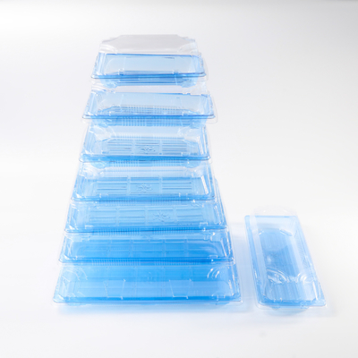 BH00-11 gıda kapı Takeaway ambalaj kutusu İyi gıda için plastik mavi tek kullanımlık suşi kutusu