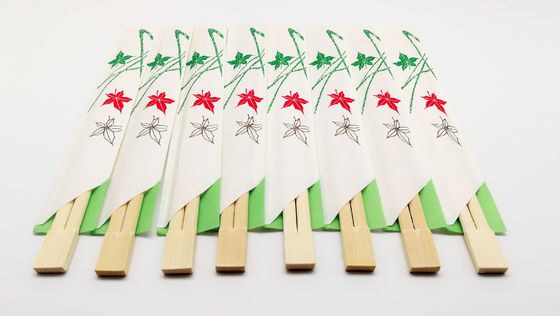 Çin yemeği için yarım kağıt sarılı TWINS Dispossiable Bamboo Chopsticks tabanından doğrudan tedarik