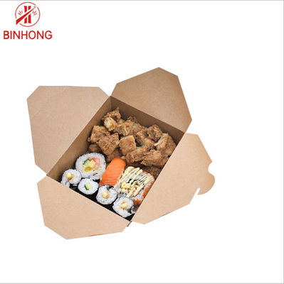 Paketleme Tek Duvar 0.3kg Tek Kullanımlık Kağıt Öğle Yemeği Kutuları