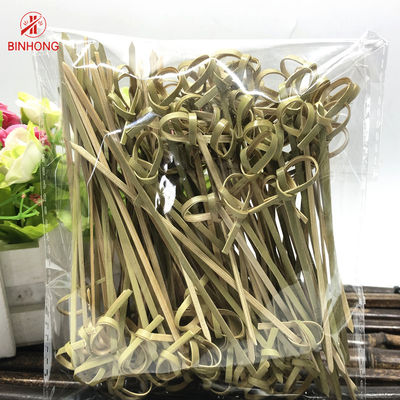 Tek Kullanımlık Özel Logo 2.5mm Bambu Düğüm Şişleri