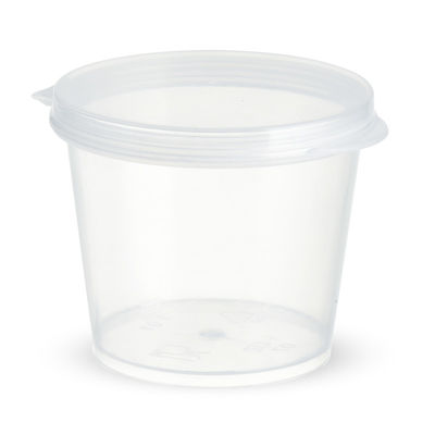 Kapaklı 50ml Yuvarlak Şeffaf Mini Sos Kabı PP Plastik Sos Bardağı