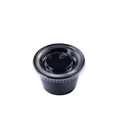 Siyah Renkli PET Kapaklı 1.5OZ Tek Kullanımlık Sosluk