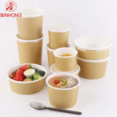 Yuvarlak Kraft Kağıt 32oz Eko Paket Servis Kapları