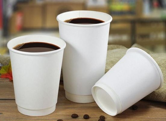 ISO9001 Çift Katmanlı Kraft Kağıt Kahve İçecek Kupası Cafe İçin 16oz