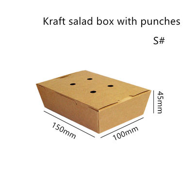Salata Kraft Kağıdı Zımbalı Tek Kullanımlık Mikrodalgada Kullanılabilir Kutu Take Away