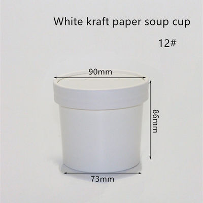 12oz 16oz 320gsm Beyaz Kraft Kağıt Eko Paket Servis Kapları