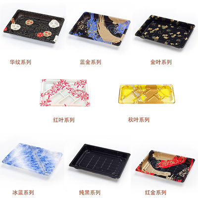 Sushi Paketleme Konteyneri Yiyecek Çıkarma Tek kullanımlık Tepsiler Taşıyıcı Depolama Rağı