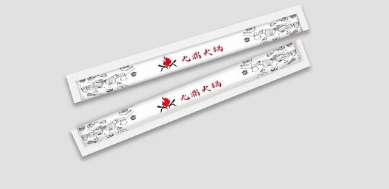 Özel Logolu Yarım Kağıt Kapak Twins Sushi Tek Kullanımlık Bambu Yemek Çubukları