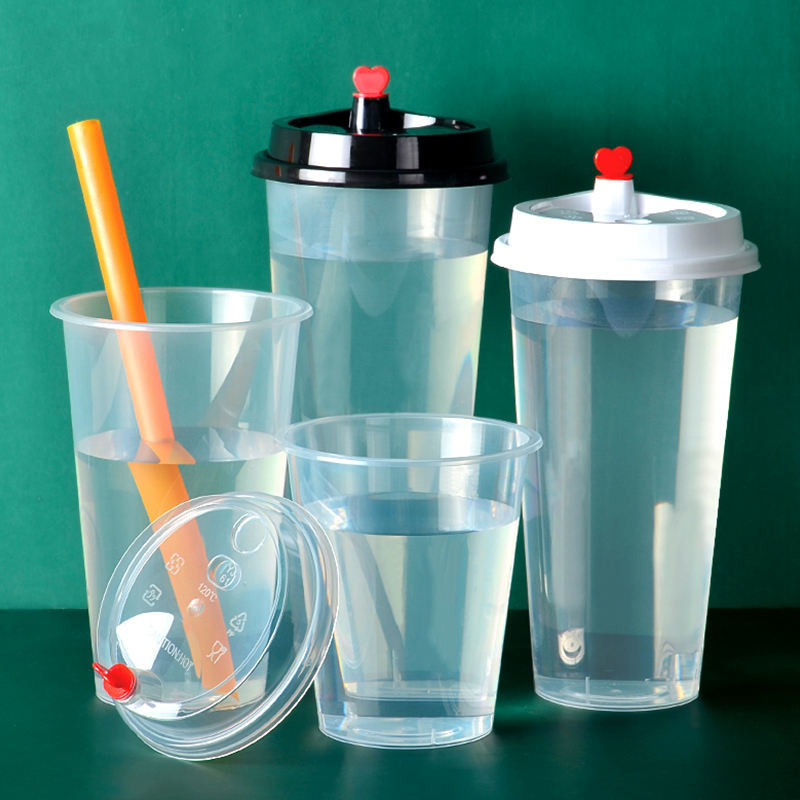 Kapak Temizle Pp Boba Kabarcık Tek Kullanımlık Plastik Bardak Soğuk Sıcak İçecek İçin Basılmış Özel Logo