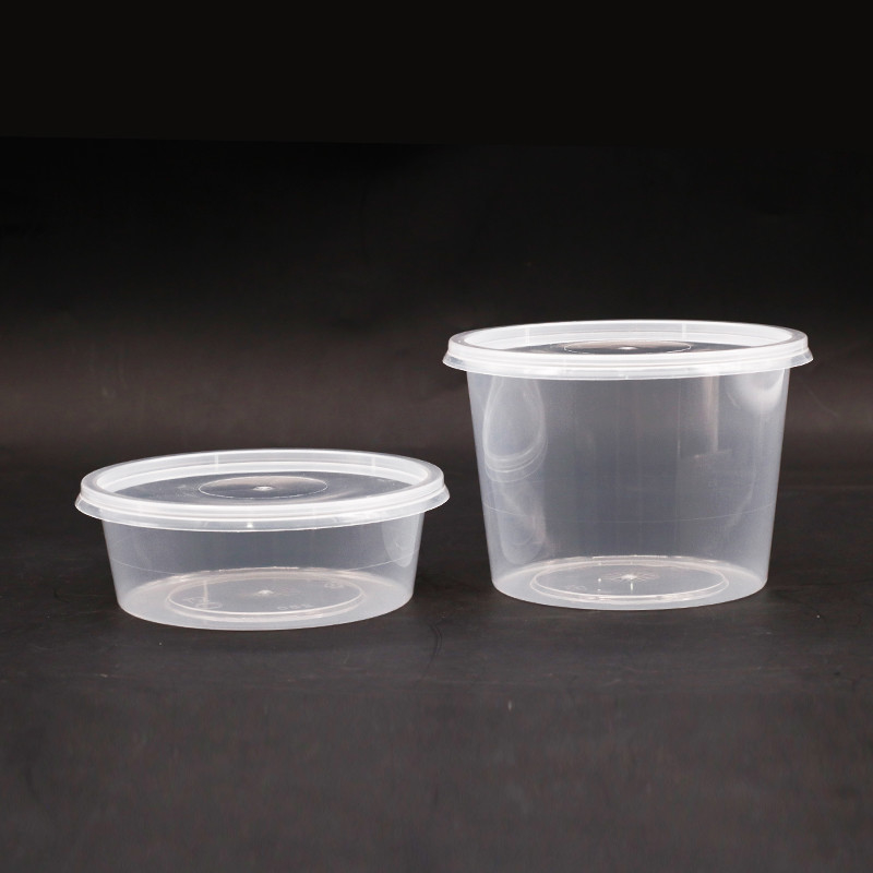 Plastik Kapaklı Tek Kullanımlık Mikrodalga Güvenli Paket Servis Yuvarlak Sıcak Çorba Kasesi