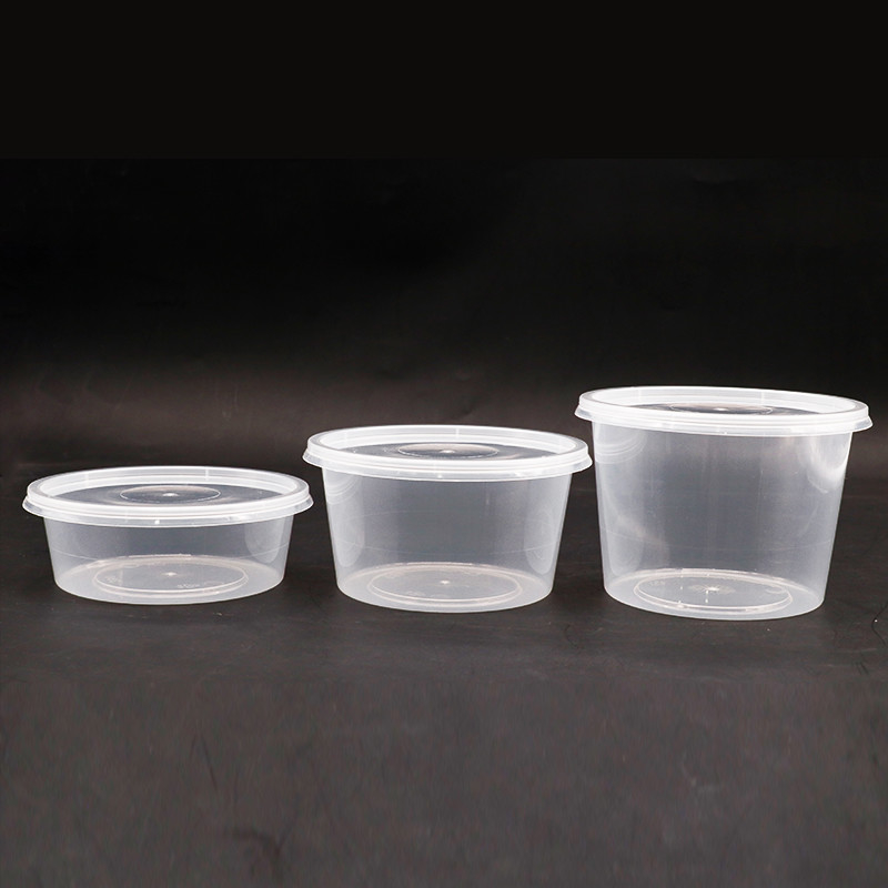 Plastik Kapaklı Tek Kullanımlık Mikrodalga Güvenli Paket Servis Yuvarlak Sıcak Çorba Kasesi