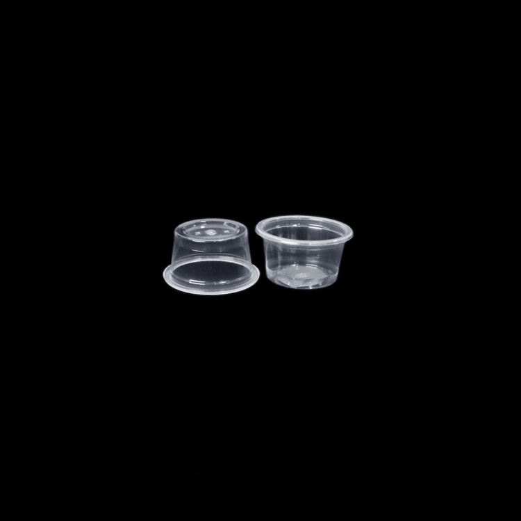 Chutney Sufle için Plastik Şeffaf Sos Bardağı OEM ODM Tek Kullanımlık Siyah Sızıntıya Dayanıklı