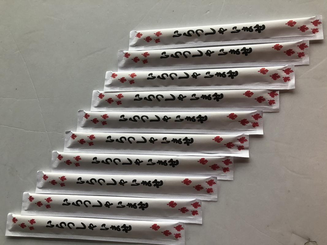 24CM TWINS Tek Kullanımlık Bambu Çubuklar, Çin Yemekleri için tam kağıt sarılmış