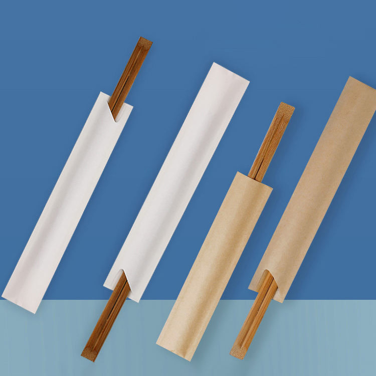 Chinese Natural Twins Tek Kullanımlık Bambu Yemek Çubukları Özel Baskılı Logo 21cm