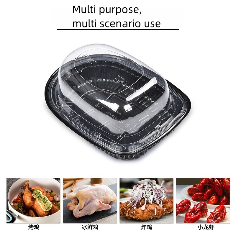 Tek kullanımlık plastik paketleme Sushi konteyneri yuvarlak parti tepsisi