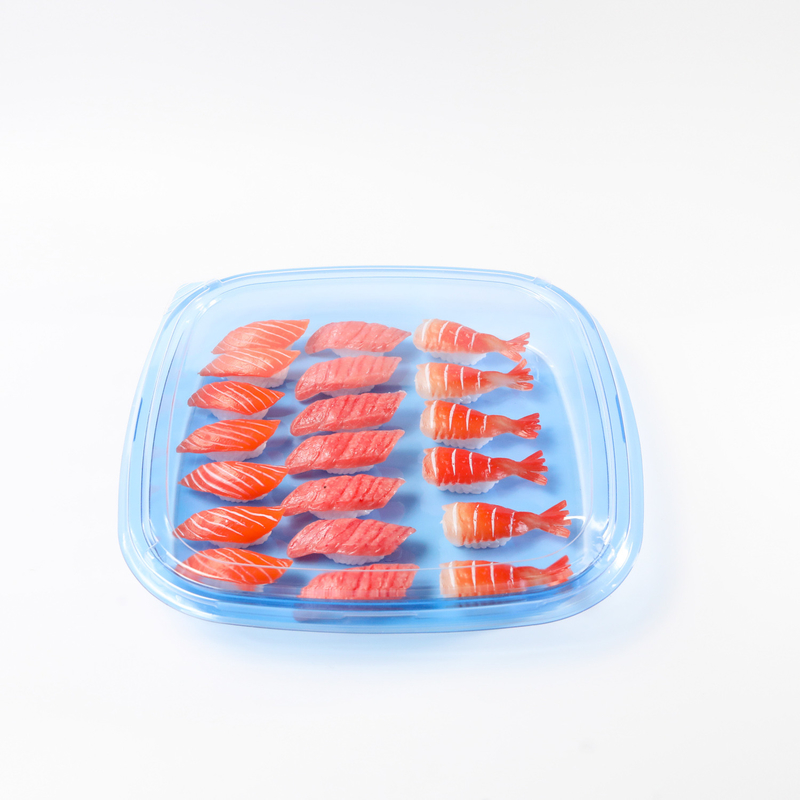 Kare gıda konteyneri Takeaway Paketleme Kutusu İyi Gıda için Plastik Plastik Mavi Tek kullanımlık Sushi Kutusu