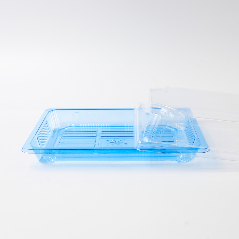 BH00-11 gıda kapı Takeaway ambalaj kutusu İyi gıda için plastik mavi tek kullanımlık suşi kutusu