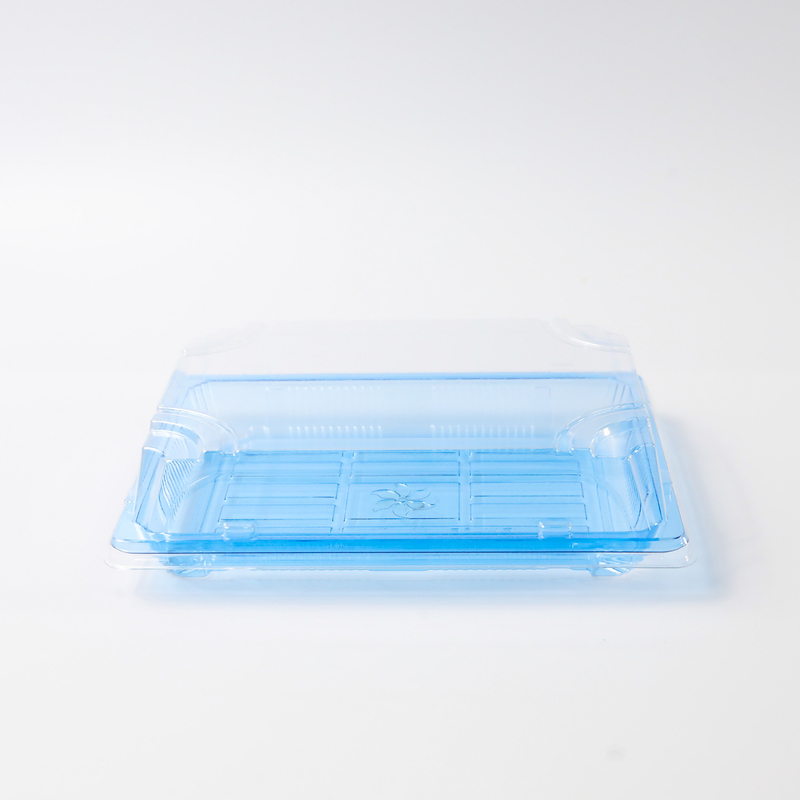 BH00-11 gıda kapı Takeaway ambalaj kutusu İyi gıda için plastik mavi tek kullanımlık suşi kutusu