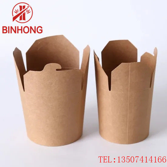 İstiflenebilir Geri Dönüşüm Kağıt 45oz Paket Servis Paketleri Kraft Kutuları