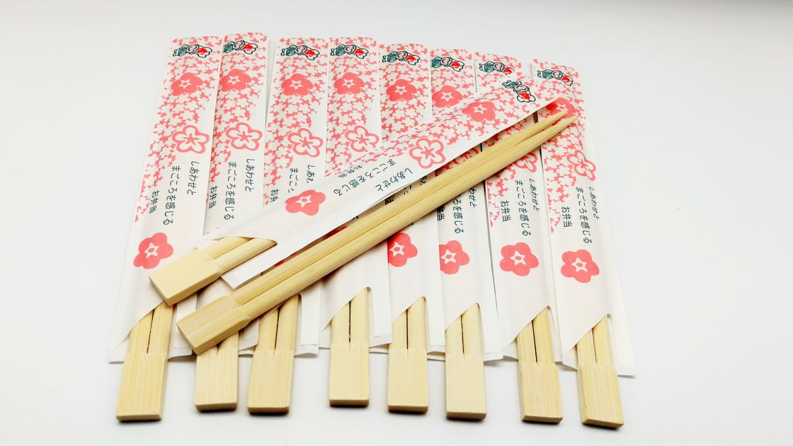 Çin yemeği için yarım kağıt sarılı TWINS Dispossiable Bamboo Chopsticks tabanından doğrudan tedarik