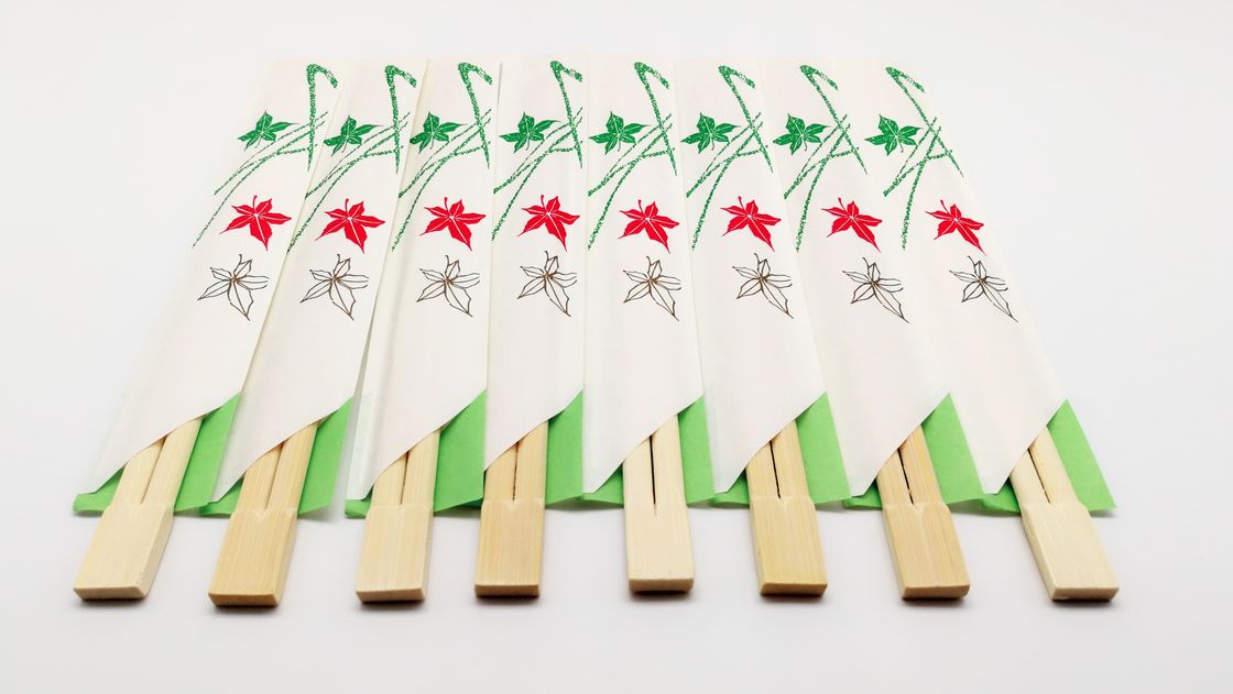 Çin yemeği için yarım kağıt sarılı TWINS Dispossiable Bamboo Chopsticks tabanından doğrudan tedarik