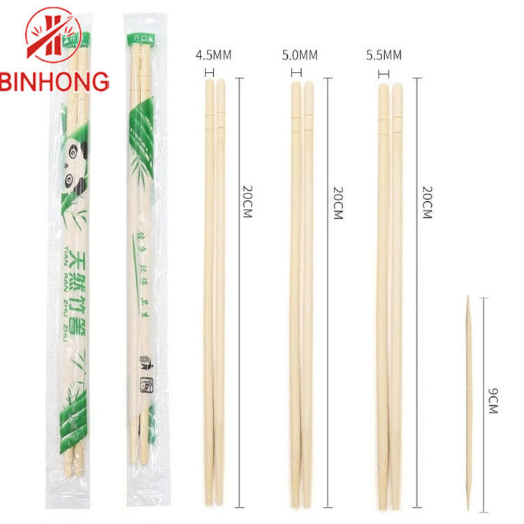 Yuvarlak Doğa Renkli 18cm Tek Kullanımlık Bambu Çubuklarını