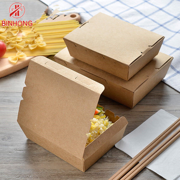 Paketleme Tek Duvar 0.3kg Tek Kullanımlık Kağıt Öğle Yemeği Kutuları
