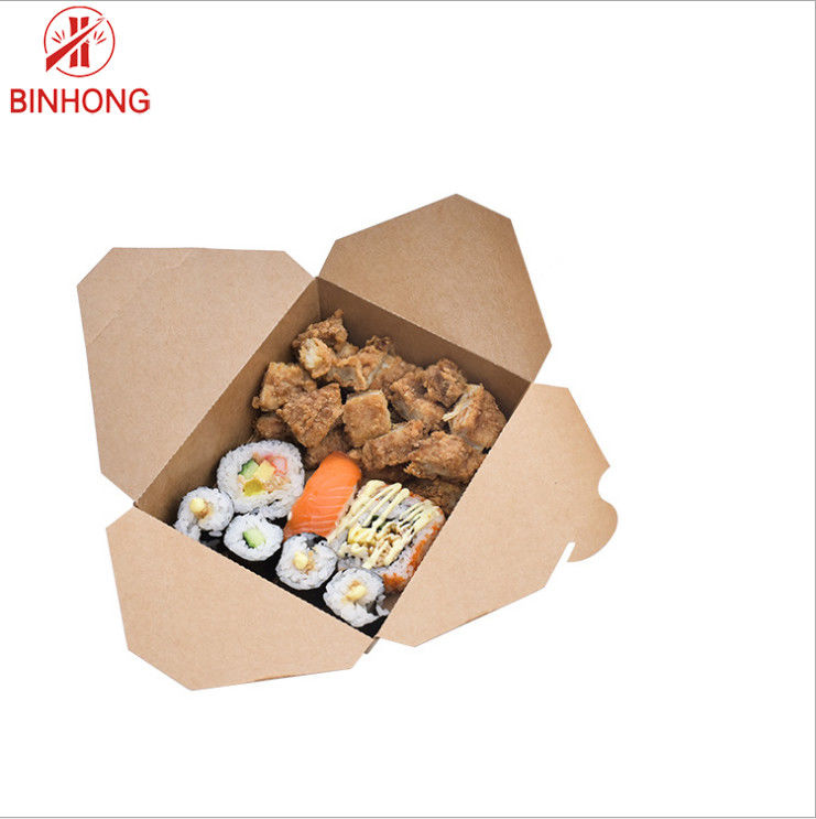 Paketleme Tek Duvar 0.3kg Tek Kullanımlık Kağıt Öğle Yemeği Kutuları