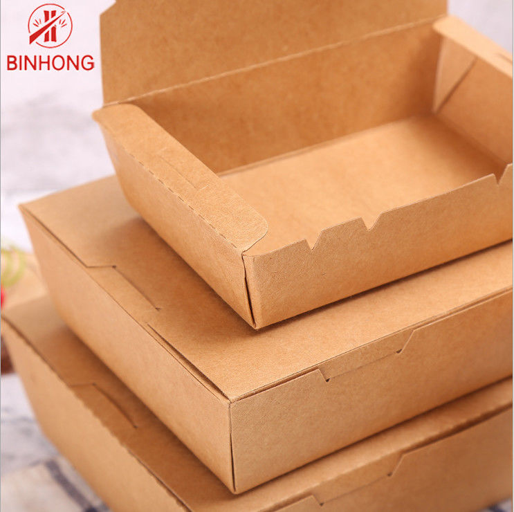 Paketleme Tek Duvar 0.3kg Tek Kullanımlık Kağıt Öğle Yemeği Kutuları
