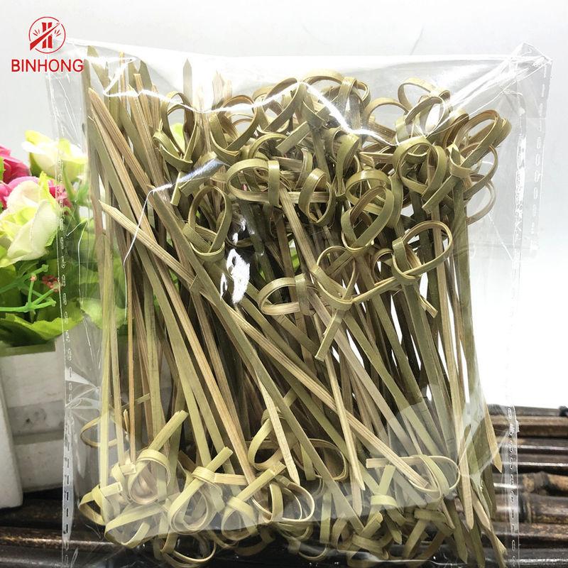 Tek Kullanımlık Özel Logo 2.5mm Bambu Düğüm Şişleri
