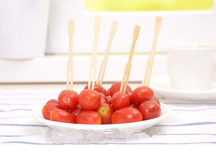 Tek kullanımlık Moso Bamboo 9cm Meyve Şiş Çubukları