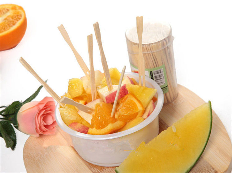 Tek kullanımlık Moso Bamboo 9cm Meyve Şiş Çubukları