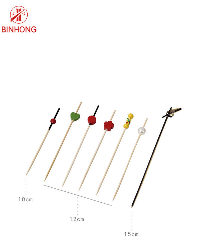 % 100 Doğal Bambu AB Sınıfı 7cm Boncuklu Kürdan