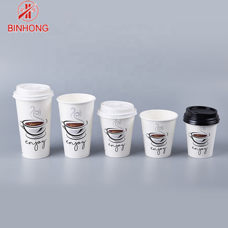 Özel Logo Baskılı Renkli 8 Oz Tek Kullanımlık Kağıt Bardak Kapları