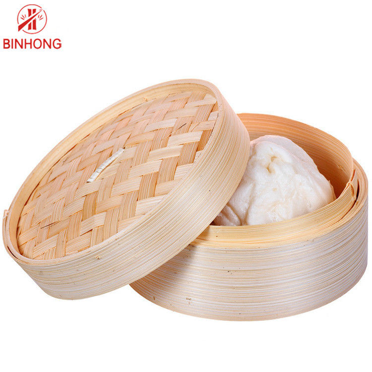 Doğal Mutfak Gereçleri 2 Tier 12 Inch Mini Bamboo Steamer