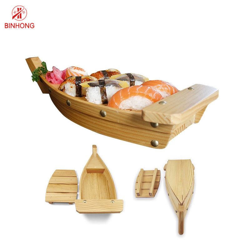 Restoran için% 100 Doğal Bambu 23 & quot; Sushi Tekne Tepsisi