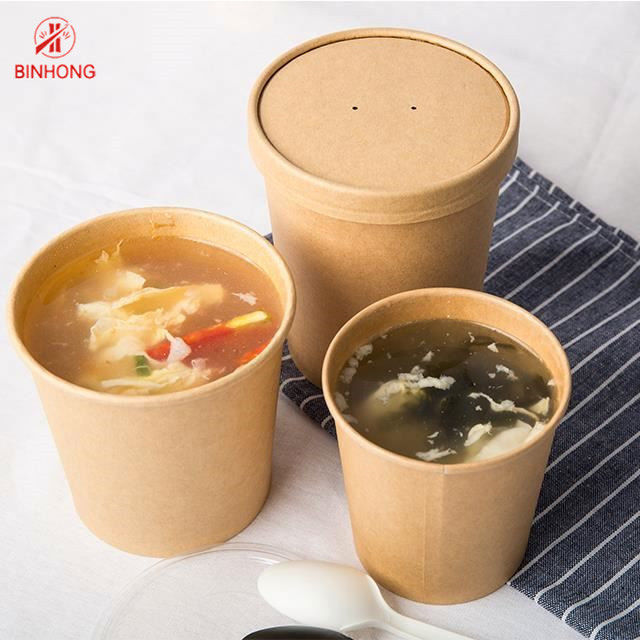 Çevre Dostu 16oz Tek Kullanımlık Kağıt Kaplar Kapaklı