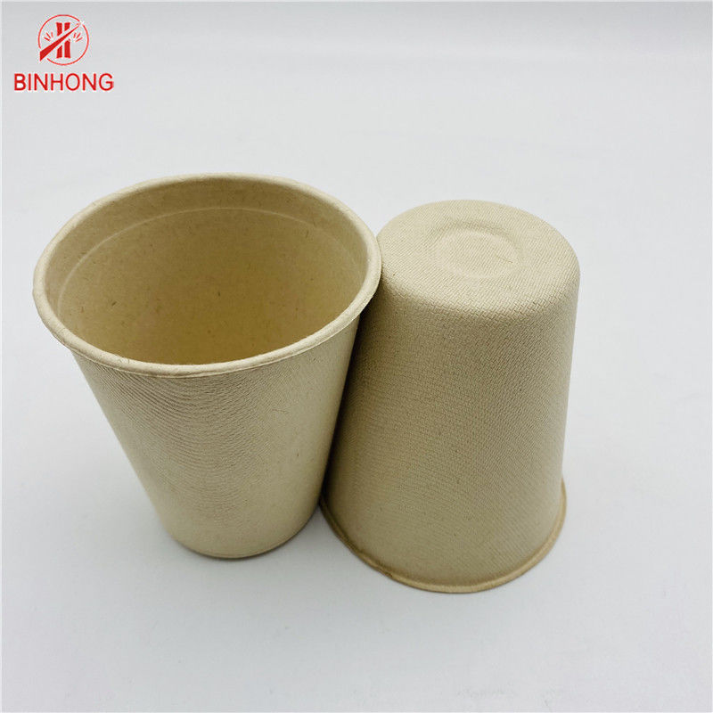 Doğal Renkli Kağıt Hamuru Kalıplama Tek Kullanımlık Kağıt Bardaklar Biyobozunur 8oz