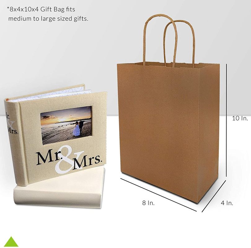 Çevre Dostu% 80 PCW 8x4x10 "Kraft Kağıt Torba