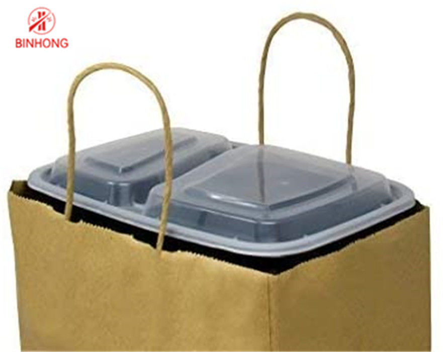 Dayanıklı 10 × 5 × 13 '' Kulplu Kraft Kağıt Torba