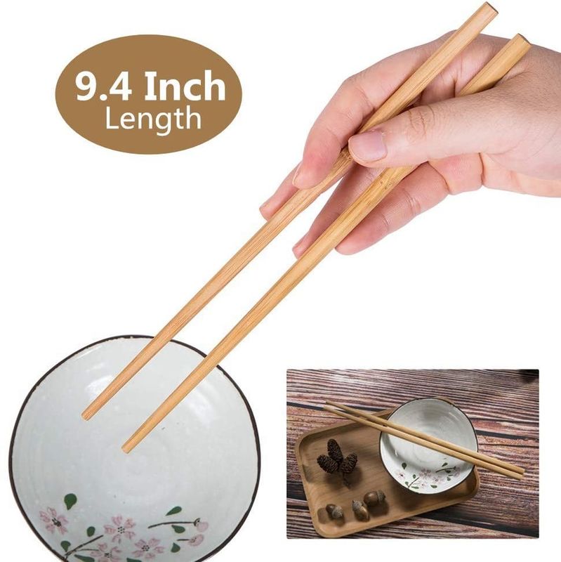 Kömürleşmiş 24cm Kare Tek Kullanımlık Bambu Yemek Çubukları
