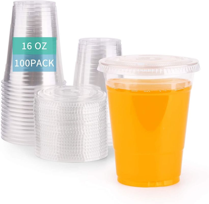 Yuva Kapaklı Şeffaf 16 Oz Tek Kullanımlık Plastik Bardak