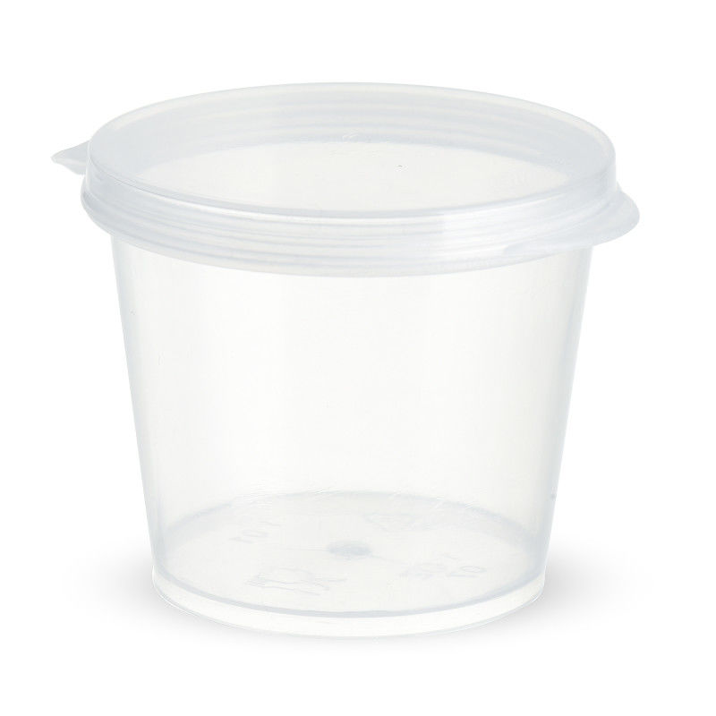 Kapaklı 50ml Yuvarlak Şeffaf Mini Sos Kabı PP Plastik Sos Bardağı