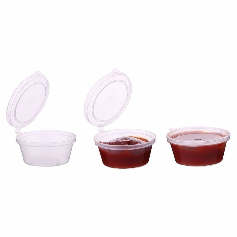 Kapaklı Sızdırmaz Şeffaf Plastik Mini Tek Kullanımlık Sos Kabı