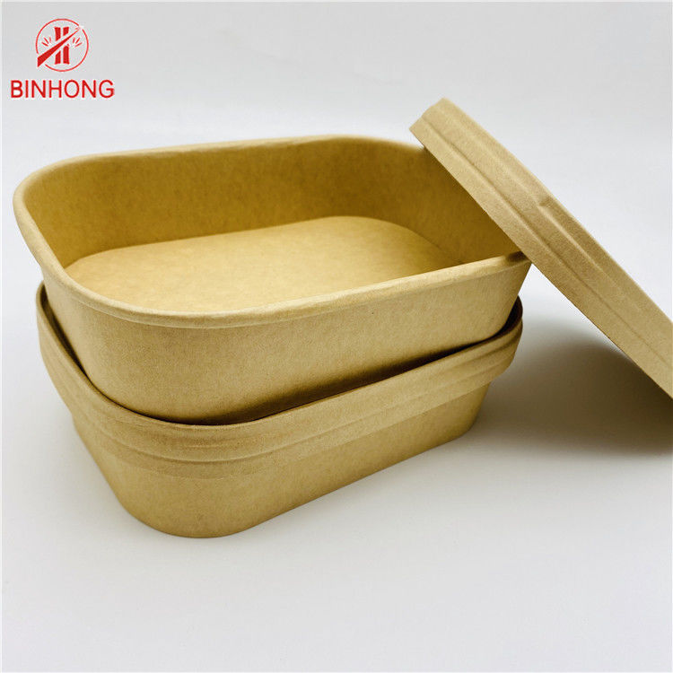 Dikdörtgen Kraft Kağıt Pirinç Kutusu Bento 500ml 650ml 750ml 1000ml