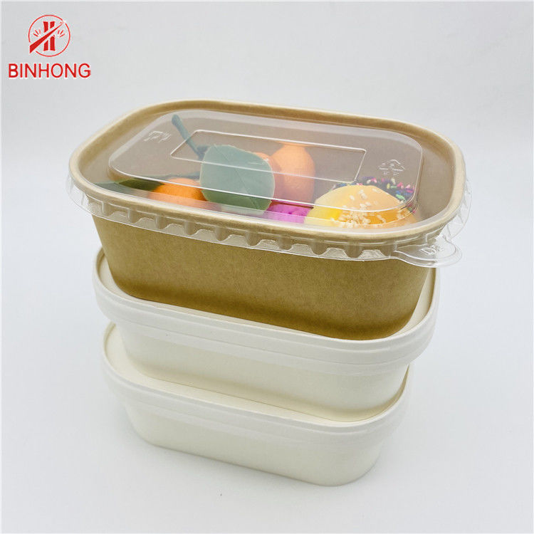 Dikdörtgen Kraft Kağıt Pirinç Kutusu Bento 500ml 650ml 750ml 1000ml