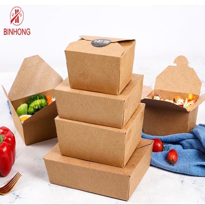 Biyobozunur Baskılı Kağıt Take Away Box Tek Kullanımlık 55oz