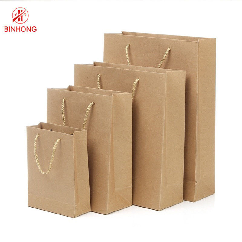 Çevre Dostu 110gsm 16x6x12 '' Geri Dönüşümlü Kraft Torbalar